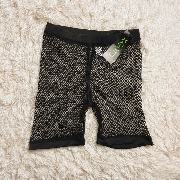 Dolls Kill Pants - No Favorz Black Fishnet Shorts | Dolls Kill | Mesh Biker Shorts | Club Exx NWT